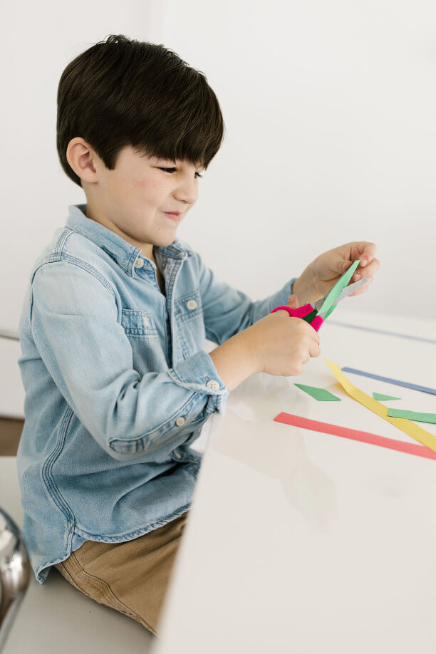 Occupational Therapy cutting with scissors